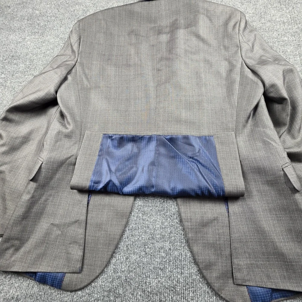 Billy London Sport Coat Blazer Men's 38 S‎ Gray Blue Lining Suit Jacket 2 Button
